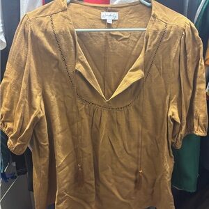 Wonderly Women's Brown Blouse with Tassels